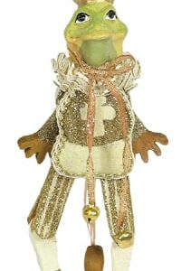 Jumping Jack Glitter Frog Prince Ornament (Gold )