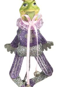 Jumping Jack Glitter Frog Prince Ornament (Purple)