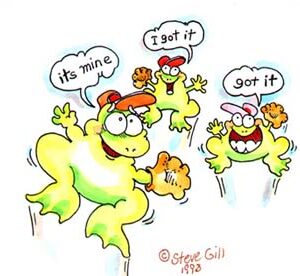 Frogs Playing Baseball