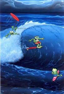 Frogs Surfing