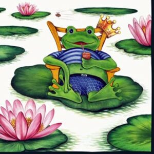 king frog luncheon napkins