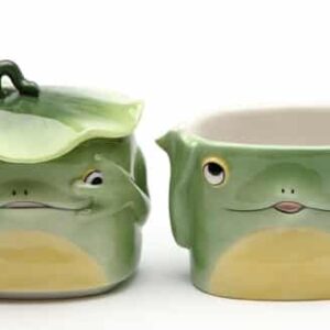 Frog-Faced Porcelain Sugar & Creamer Set