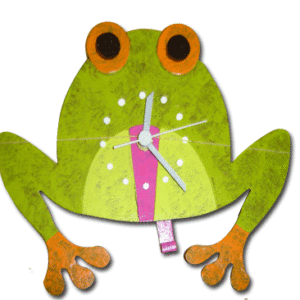 Colorful Frog Clock W/ Pendulum