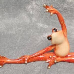Red Stretching Yoga Frog