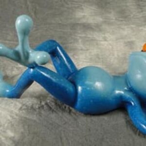 Carefree Blue Frog Figurine