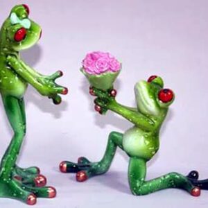 Proposing Frog Couple Figurines