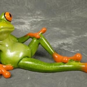 Posing Green Frog Figurine