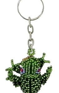 Frog Iridescent Beaded Key Chain
