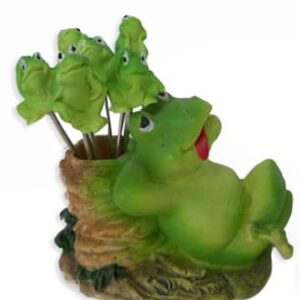 Reclining Frog Holder With Cocktail Picks